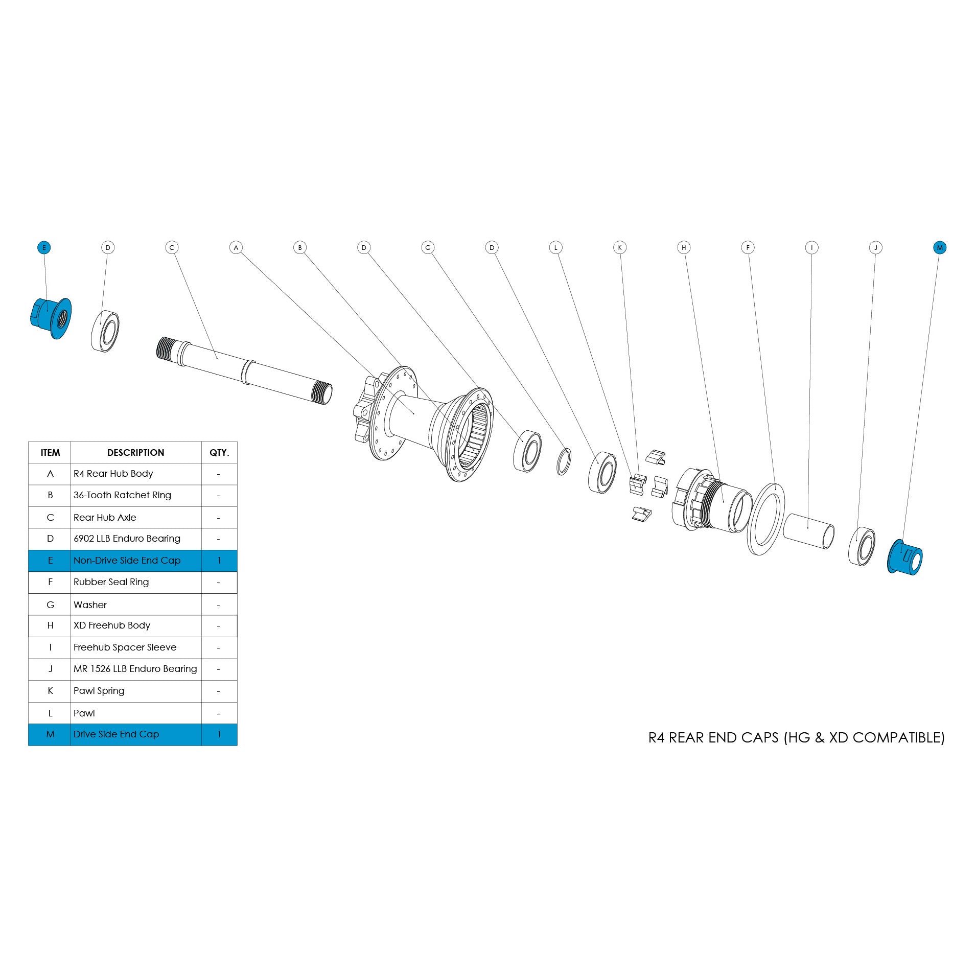 R4 Rear Hub Parts Mountain Bike Chromag Bike Parts